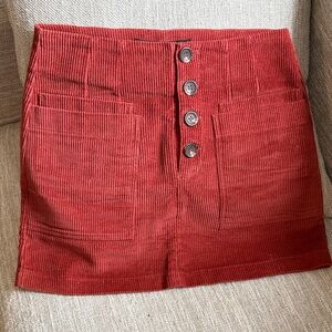 Hyfve Red Corduroy Button-Front Skirt - sz. Med